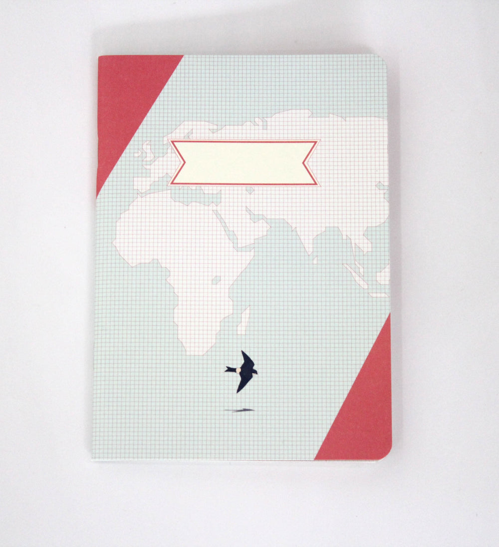 Paperways Compat Notebook World Map 02 Pink White Back Ground Photo