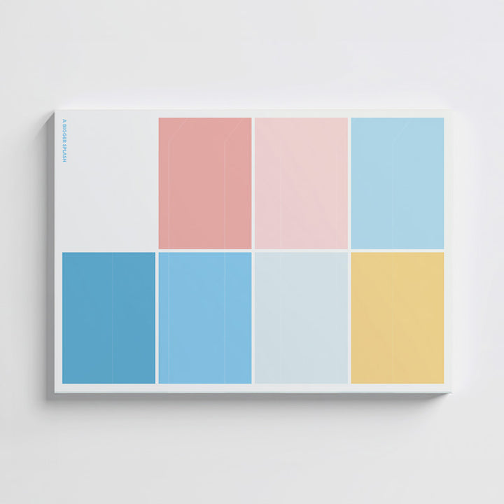 Color notepad with pastel colors on a white background
