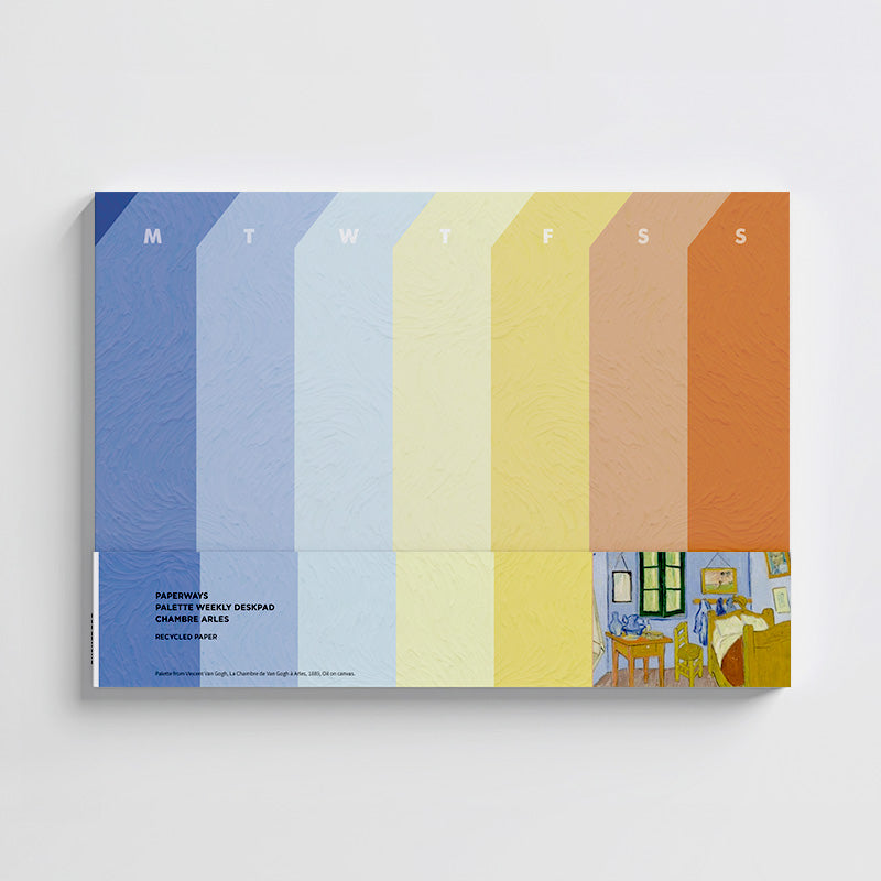 Weekly deskpad with Van gogh's artwork on the white background
