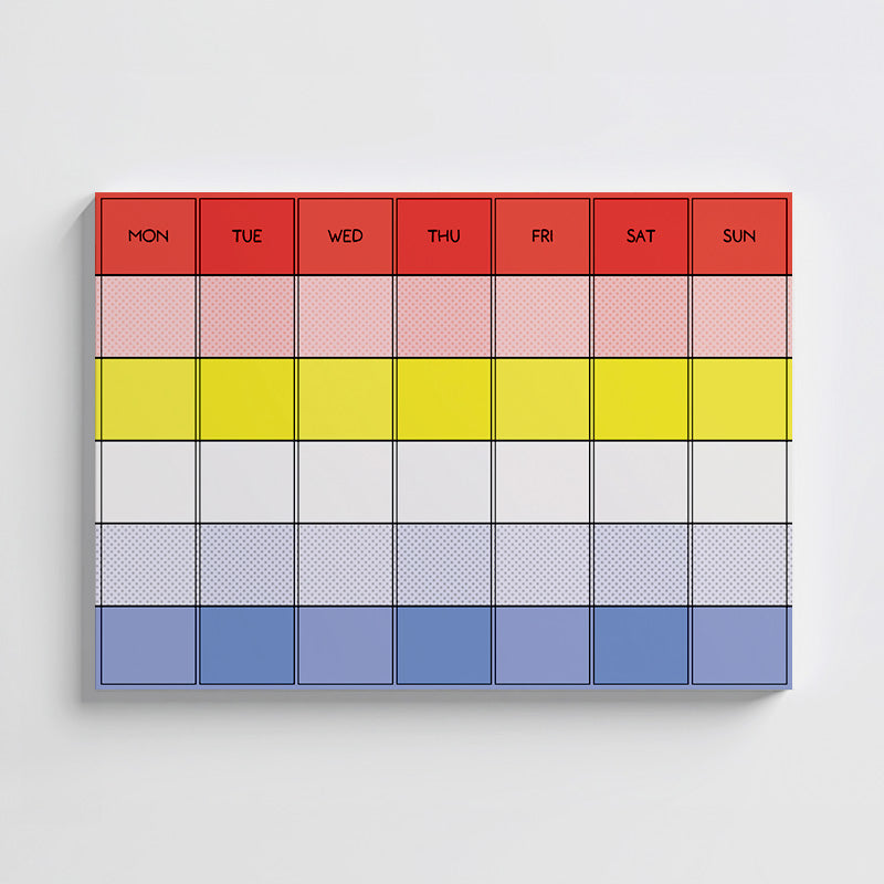 Monthly deskpad with different colors on white background