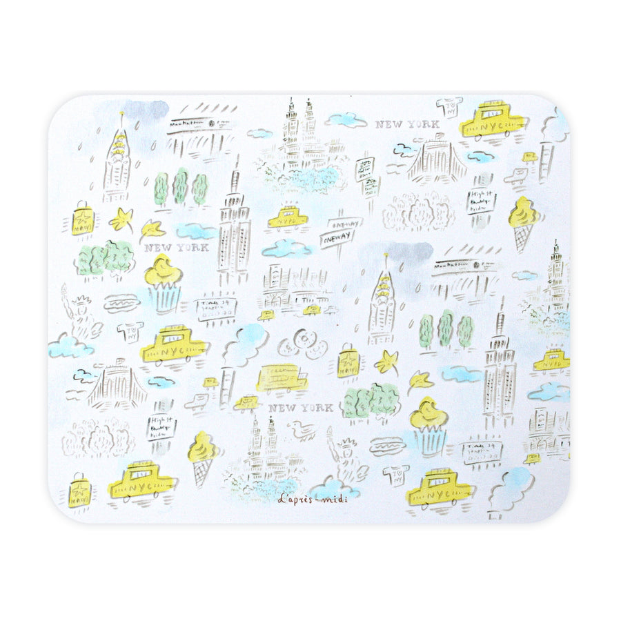 L'apres-Midi Microfiber Mouse Pad New York 01 Yellow Pattern