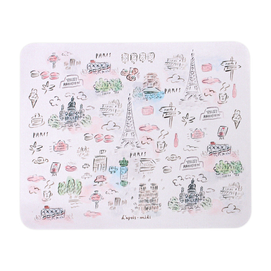 L'apres-Midi Microfiber Mouse Pad Paris 01 Paris Pattern