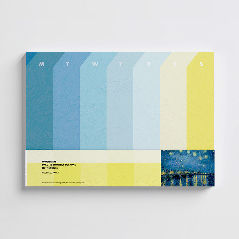 Weekly deskpad with Van gogh's artwork on the white background