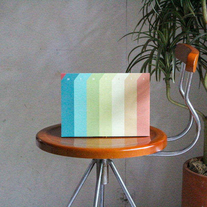 Weekly notepad on the chair