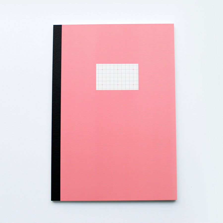 Paperways New Notebook M Cross Grid Pink White Back Ground Photo