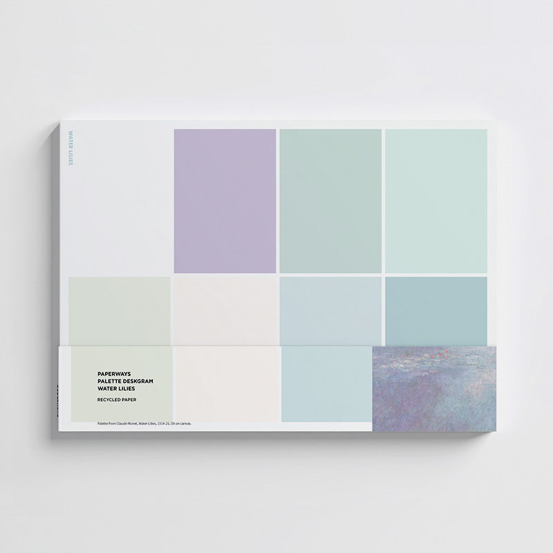 Desk Notepads with color swatches on a white background