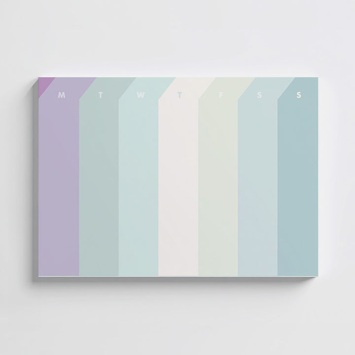 Weekly planner with pastel color gradient on a white background