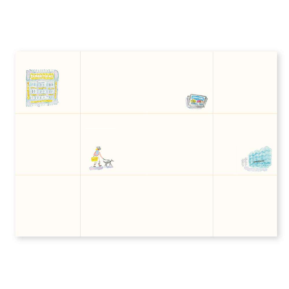 Grid of small illustrations on a white background
