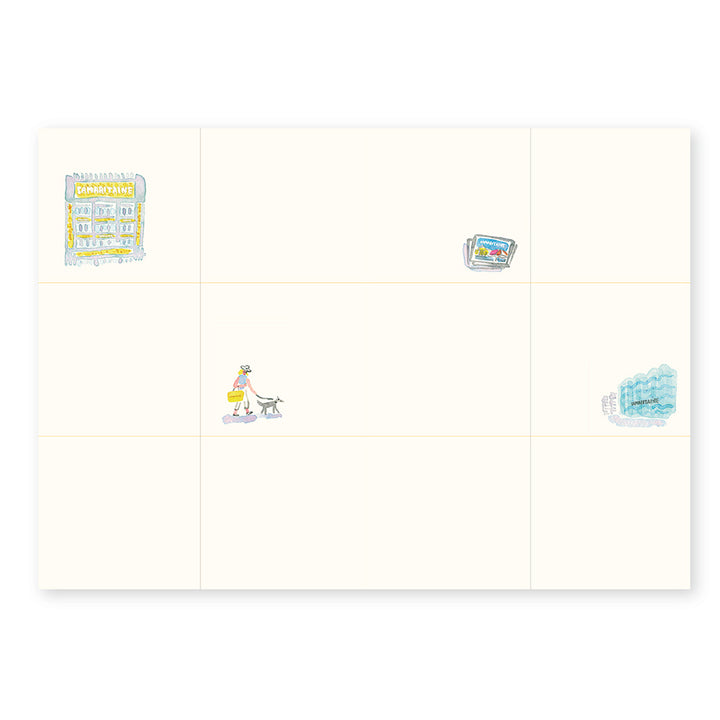 Grid of small illustrations on a white background