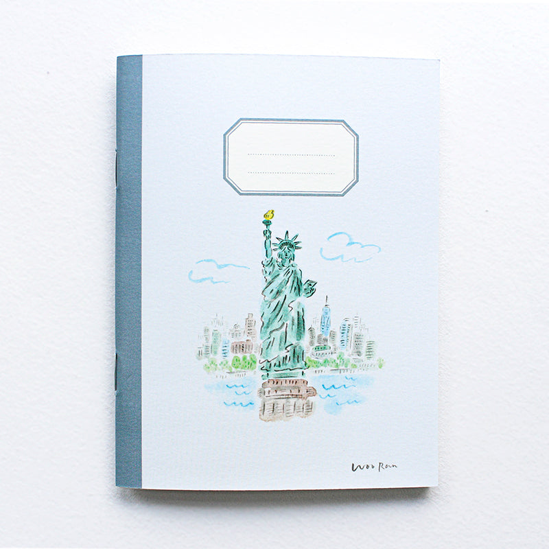 L'apres-Midi Pocket Notebook NYC Statue of Liberty White Back Ground Photo