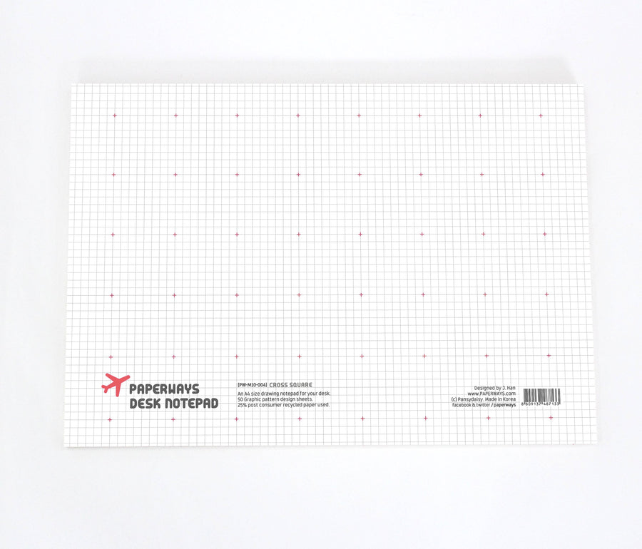 Paperways A4 Desk Note Pad Cross Grid White Background Photo