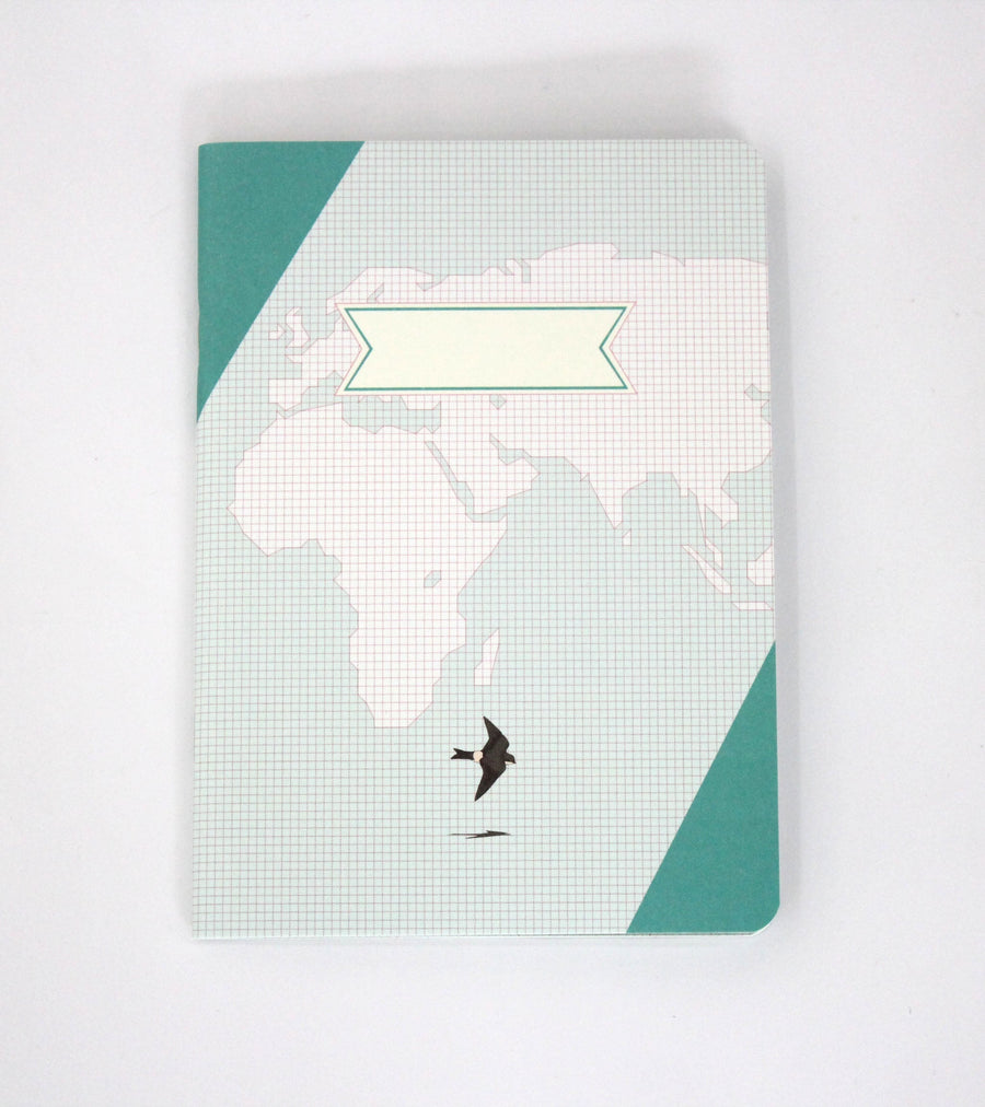 Paperways Compat Notebook World Map 01 Mint White Back Ground Photo