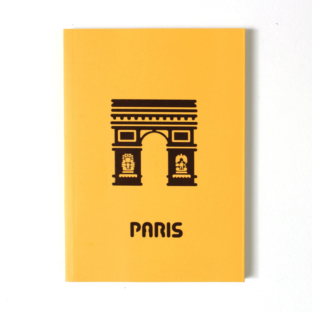 Mini Journal Paris Arc de Triomphe Yellow White Background Photo