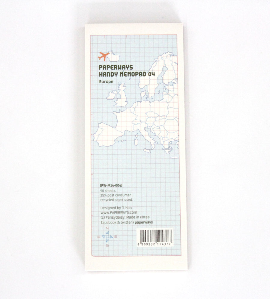 Paperways Handy Memopad 04 Europe White Back Ground Photo