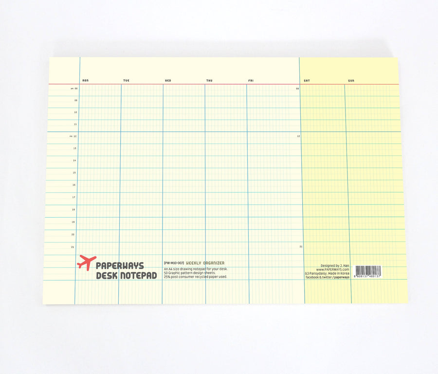 Paperways A4 Desk Notepad Organizer Weekly White Background Photo
