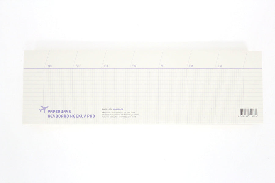 Paperways Keyboard Weekly Pad Lavender White Background Photo
